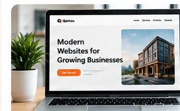 Professional website design displayed on a laptop