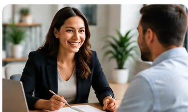 Business owner discussing a website project
